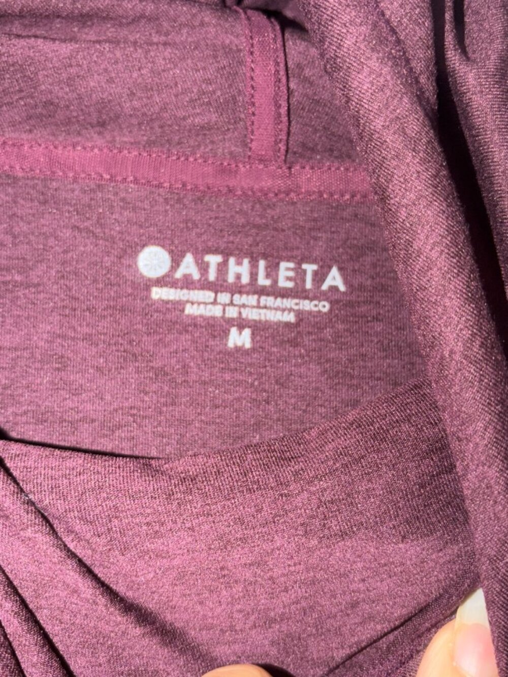 Athleta Uptempo Hoodie Burgundy Size Medium- Lightweight - Picture 6 of 7